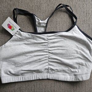 NWT Fruit of the Loom Grey W Black Trim Sports Bra size 44